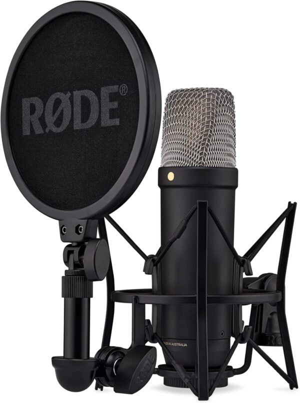 Rode NT1 5th Generation Condenser Microphone with SM6 Shockmount and Pop Filter - Black