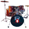 EV 5-Piece Complete Drum Set With Cymbals