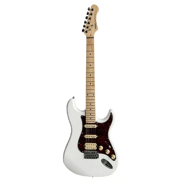 SQOE SEST-250 WH Strat Style HSS Electric Guitar - Image 3