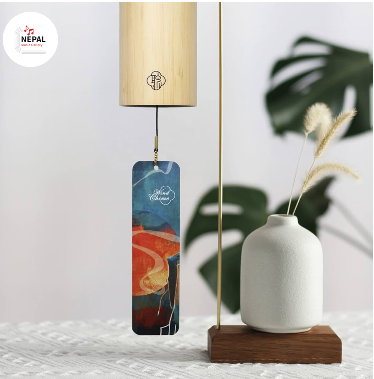 Chakra Chimes Natural Bamboo Wind Chimes Meditation Chord Windchime Wind Bell for Home Decoration Zen Mindfulness Sacral Chakra