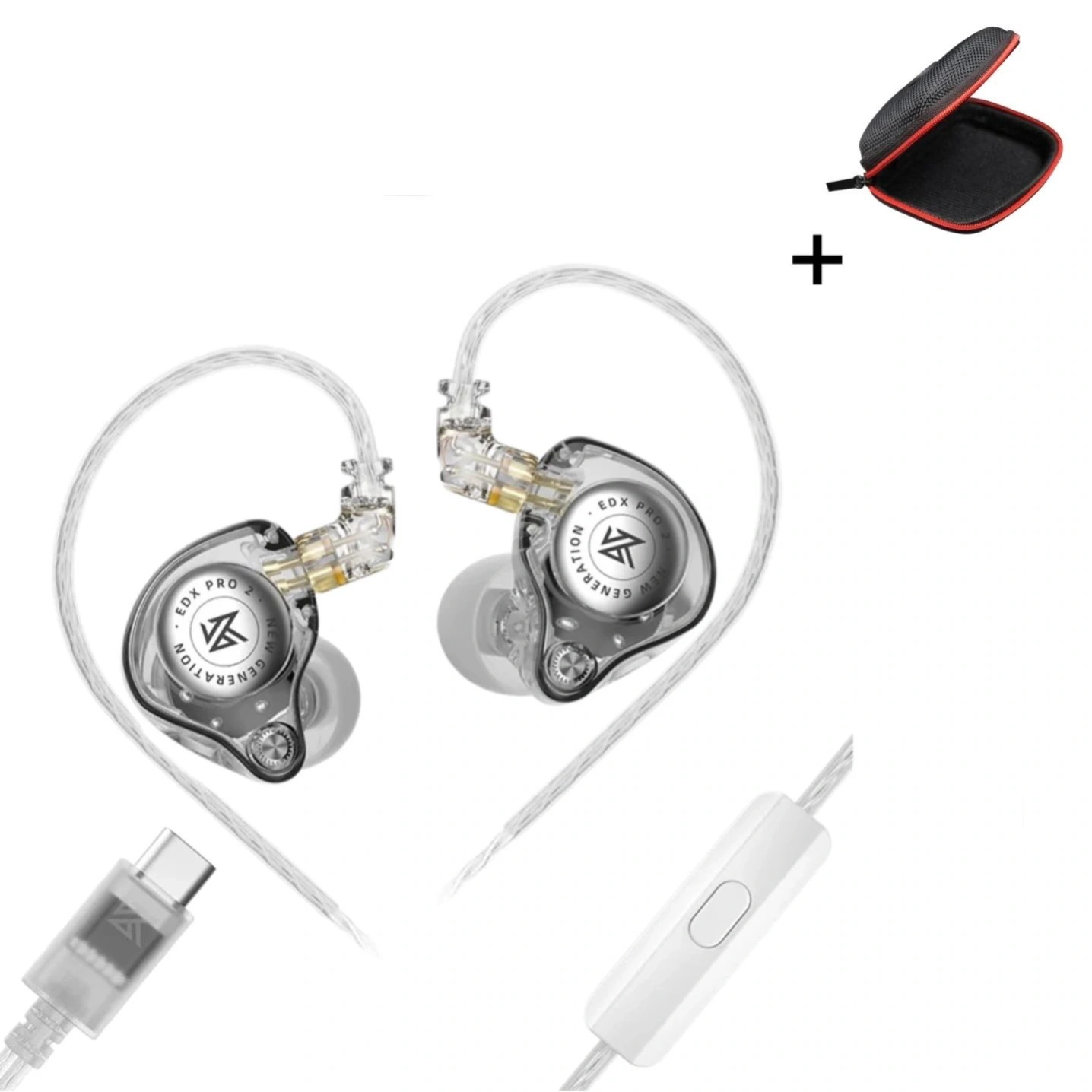 KZ EDX PRO 2 SILVER PLATED DETACHABLE IEM WITH MIC ( TYPE-C )